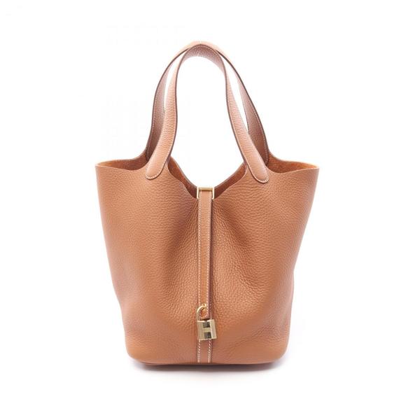 Hermes Hermès Picotin Lock MM handbag in Taurillon Clemence leather, brown, f... - Picture 1 of 5